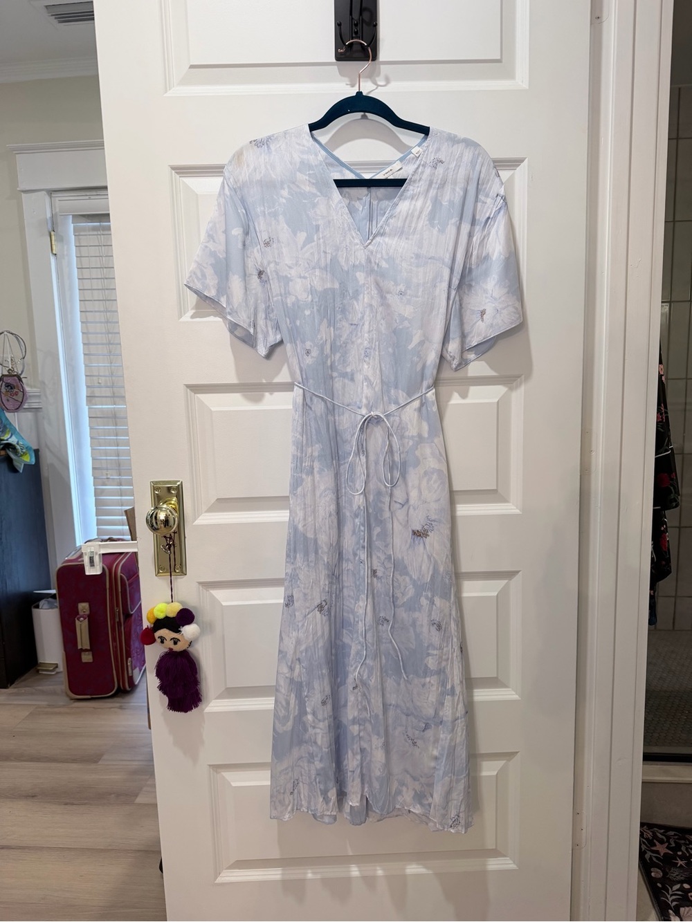 Vince Painted Magnolia V-Neck Dress - Picture 3 of 5